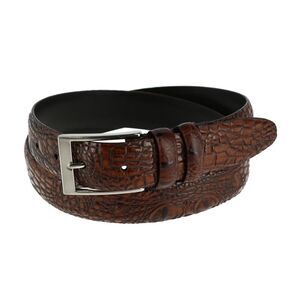 Toneka Men's Hornback Croc Print Belt